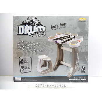 Elektroniczna Perkusja dla dzieci 6+ Stołek + 5 Padów + 2 Pałki + 5 Melodii DEMO